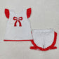 Baby Girl Infant Embroidery Baseball Bow Sleeveless Bubble Summer Romper