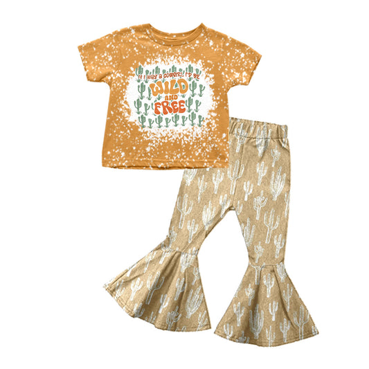 Baby Girl Western Wild Shirt Bell Pants Clothes Set