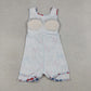 Baby Girls Toddler Baseball Bows Flags 4th of July Yoga Shorts Knee Length Dress Blue Clothes RTS