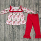 Baby Girl Long Sleeves Santa Trees Plaid Tunic Red Pants Christmas Set RTS