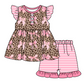 Baby Girl Short Sleeves Bows Leopard Sibling Romper Dress Clothes Set ( Moq 5 Each Design )