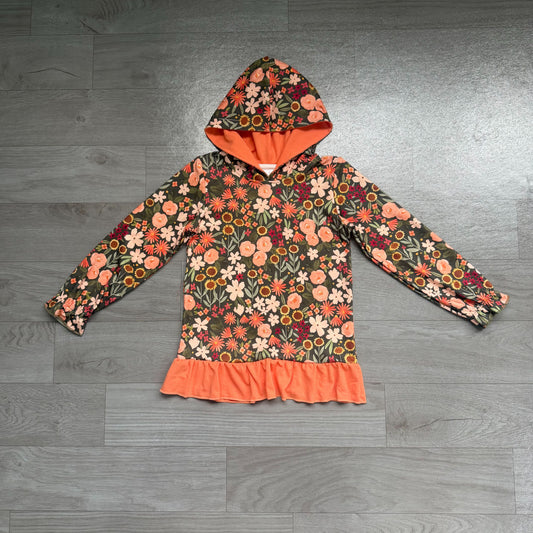 Baby Girls Kids Long Sleeves Flower Hoodie Ruffle Shirt Fall Tops Clothes RTS