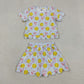 Baby Girls Kids Short Sleeves Softball Bows Shirt Shorts Skirt Yoga Active Clothes Set RTS