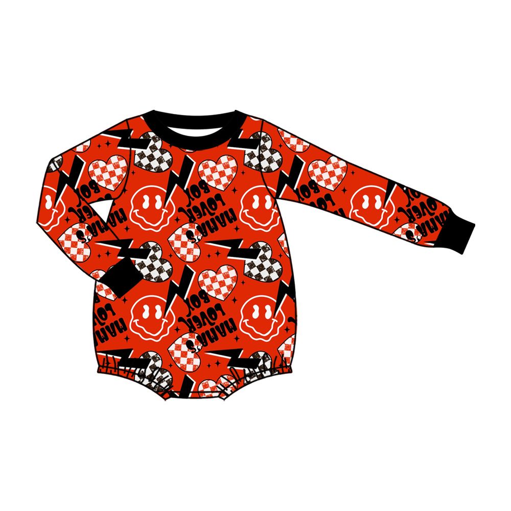 ( Moq 5 ) Preorder Baby Kids Infant Long Sleeves Smile Hearts Valentine Bubble Romper Clothes