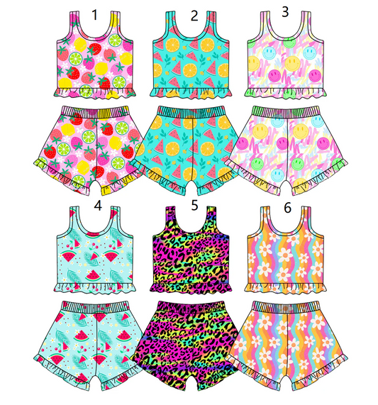 Baby Girl Sleeveless Fruits Leopard Flower Sibling Set ( Moq 5 Each Style ) 2.17