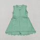 Baby Girl Green Zipper Yoga Active Wear With Shorts Knee Length Dress RTS