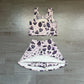 ( No moq ) Preorder Baby Girls Kids Bows Ghosts Shirt Cartoon Skirt Shorts Halloween Set Yoga Active Clothes