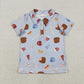 Baby Boys Short Sleeves Baseball Buttons Blue Stripes Shirt Tops RTS