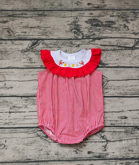 No moq Pre-order SR0741 Baby Girl Crawfish One Piece Romper