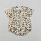 Baby Boys Short Sleeves Orange Green Camo Bubble Summer Romper RTS
