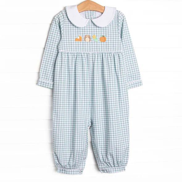 ( No moq ) Preorder Baby Boy Infant turkey Pumpkin Plaid Romper Fall Clothes