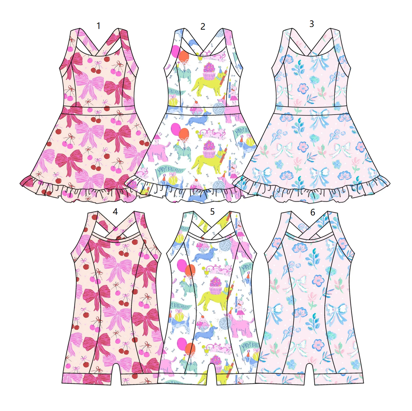 Baby Girl Sleeveless Flower Bows Sibling Swimwear Jumpsuit Dress ( Moq 5 Each Style ) 3.18