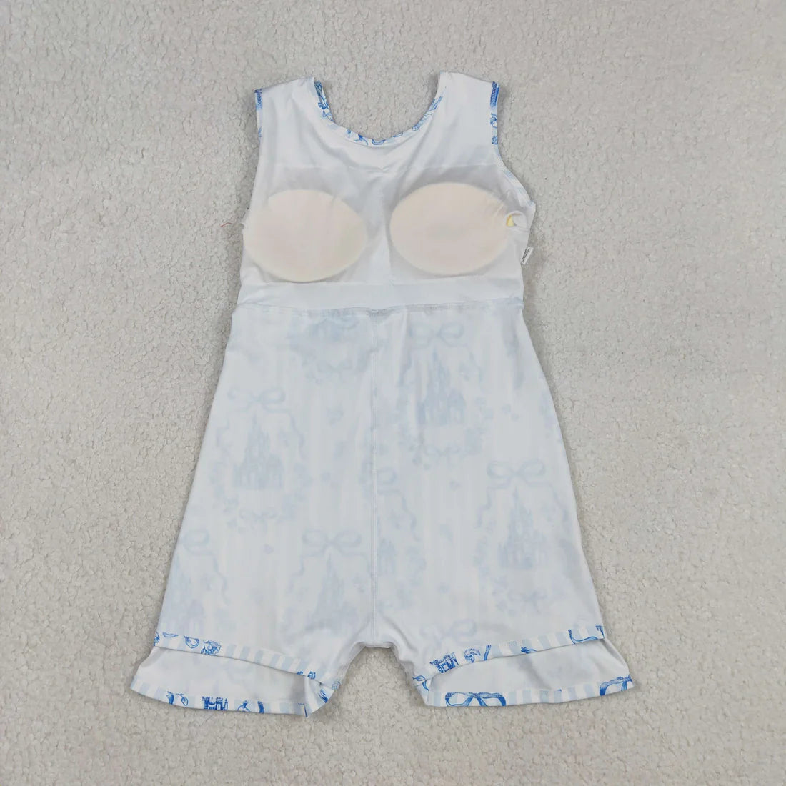 Baby Girls Kids Sleeveless Castles Blue Bows Flower Sibling Yoga Active Skort Dress Set RTS