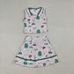 Baby Girls Sleeveless Golf Plaid Tops Shorts Skirt Yoga Pink Clothes Set RTS