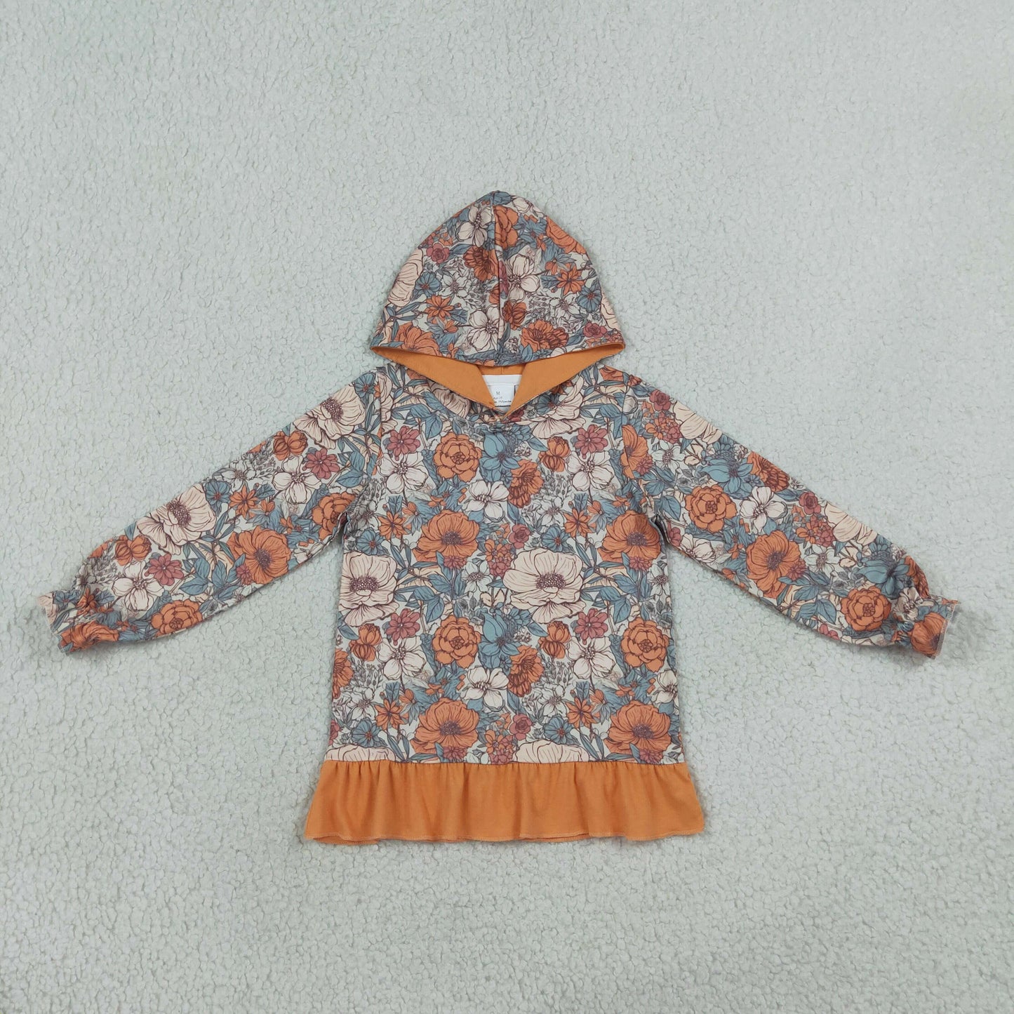 Sibling Baby Girls Kids Long Sleeves Flower Hoodie Ruffle Shirts Fall Pullover Tops Clothes RTS