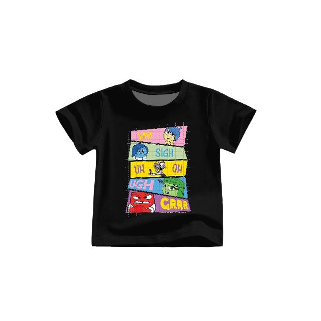 Baby Kids Cartoon Short Sleeves Movie Summer Black Tee Shirt