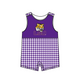 ( Moq 5 ) Baby Boys Kids Sleeveless Tiger Purple Plaid Team Summer Romper