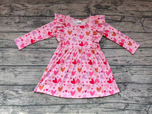 No moq Pre-order GLD0460 Baby Girl Valentine's Day Hearts Dress