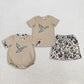 Sibling Baby Boys Short Sleeves Embroidery Ducks Camo Print Dogs Hunting Romper Set RTS