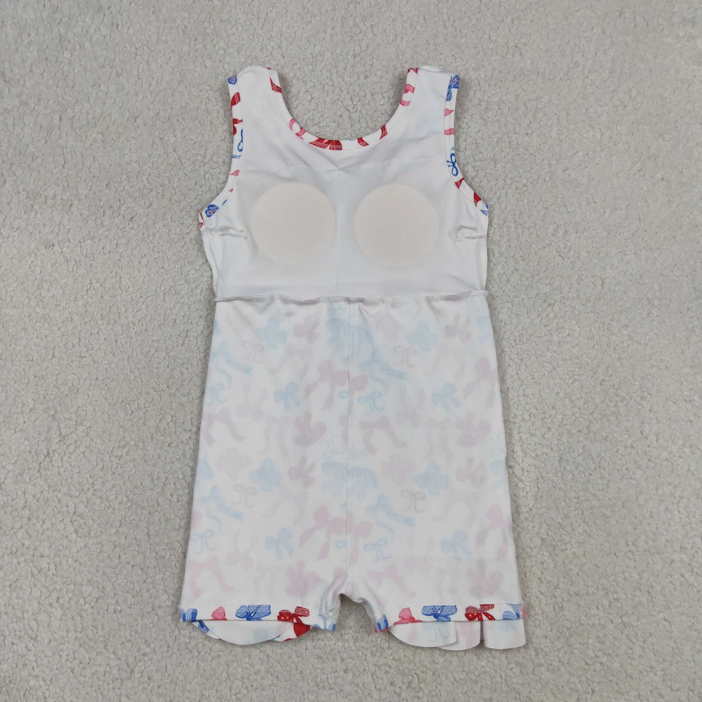Baby Girls Kids Sleeveless Bows 4th of July Shorts Scallop Knee Length Dress RTS