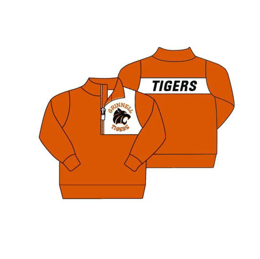 Baby Boy Long Sleeves Team Tiger Orange Pullover Shirt ( Moq 5 )