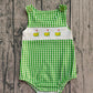 Baby Boys Sleeveless Golf Green Plaid Bubble Romper RTS