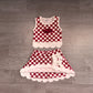 ( No moq ) Preorder Baby Girls Kids Pig Checked Shirt Scallop Bows Skirt Shorts Team Set Yoga Active Clothes