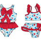 ( Moq 5 Each Style ) Sibling Baby Girls Kids Popsicles Tops Ruffle Shorts 4th of July Sets Summer Swimsuits