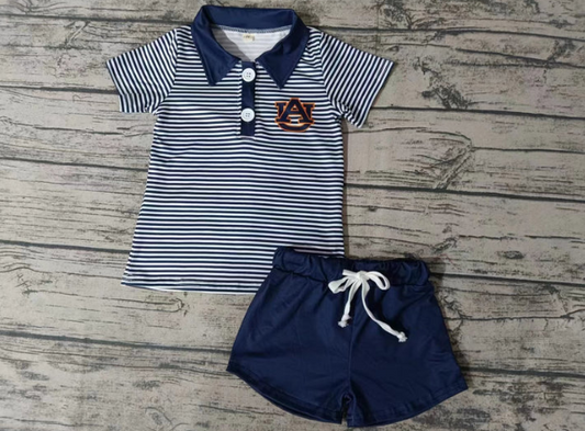 Baby Boy Stripes Team Shirt Navy Shorts