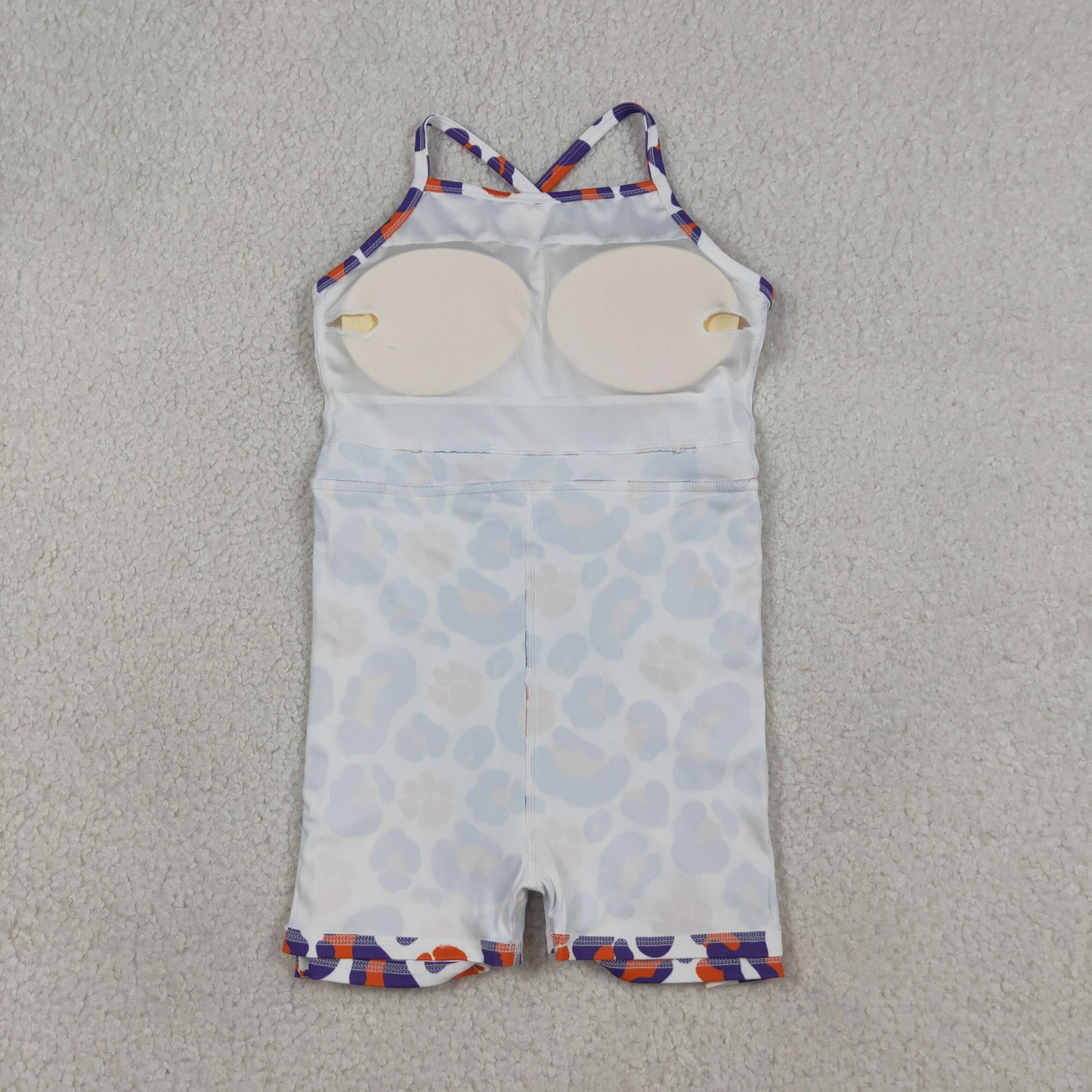 Baby Girls Kids Straps Purple Orange Leopard Team Yoga Active Shorts Knee Length Dress RTS