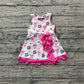 ( No moq ) Preorder Baby Girls Kids Soccer Bows Stripes Scallop Yoga Active Pink Dress