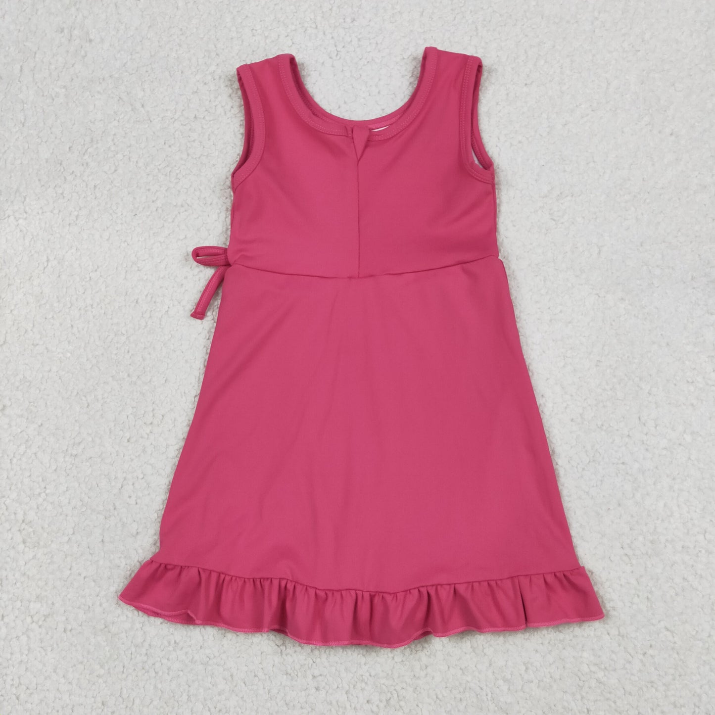 Baby Girls Kids Sleeveless Pink Scallop Yoga Active Knee Length Dress RTS