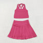 Baby Girl Hot Pink Straps Vest Tops Skort Yoga Active Set RTS