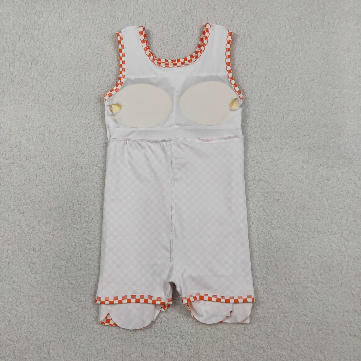 Sibling Baby Girls Checked Bow Ruffle Yoga Active Shorts Knee Length Scallop Dresses RTS