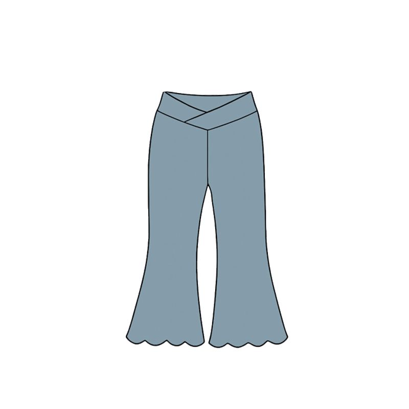 ( Moq 5 ) Baby Girls Kids Scallop Bell Pants Bottoms Yoga Active Clothes