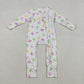 Baby Girls Infant Long Sleeves Dots Bows Mardi Gras Zipper Sleeper Romper