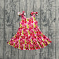 Baby Girls Kids Straps Strawberry Bows Ruffle Knee Length Dress RTS
