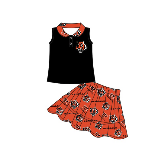 Baby Girl Bengals Black Shirt Team Skirt Set