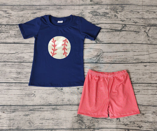 No moq Pre-order BSSO0404 Baby Boy Baseball Shorts Summer Set