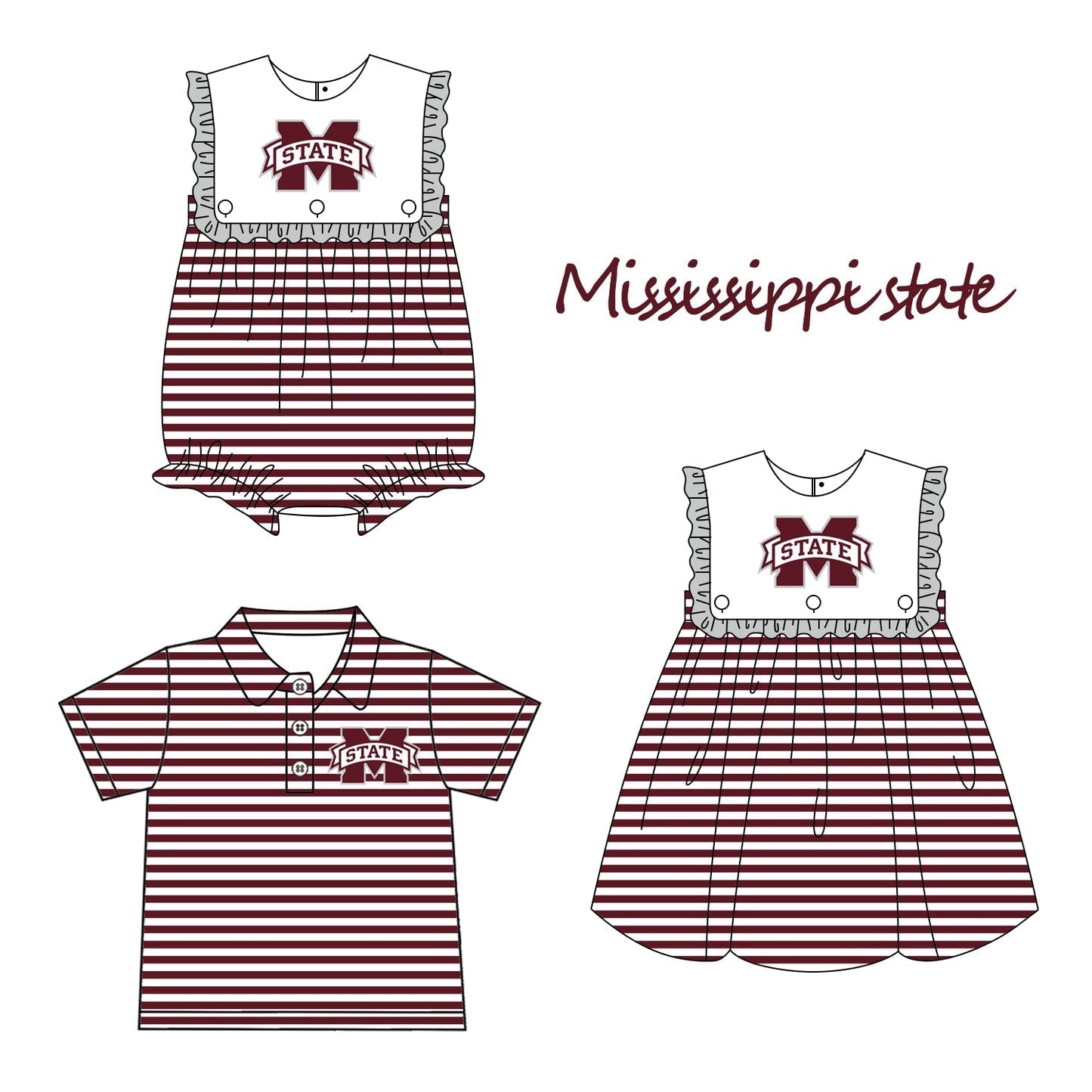 Baby Boy Girl Team Sibling Romper Dress Football Clothes ( Moq 5 )