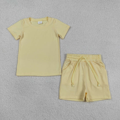 Sibling Baby Boys Kids Short Sleeves Shirts Pockets Shorts Summer Cotton Sets Clothes RTS
