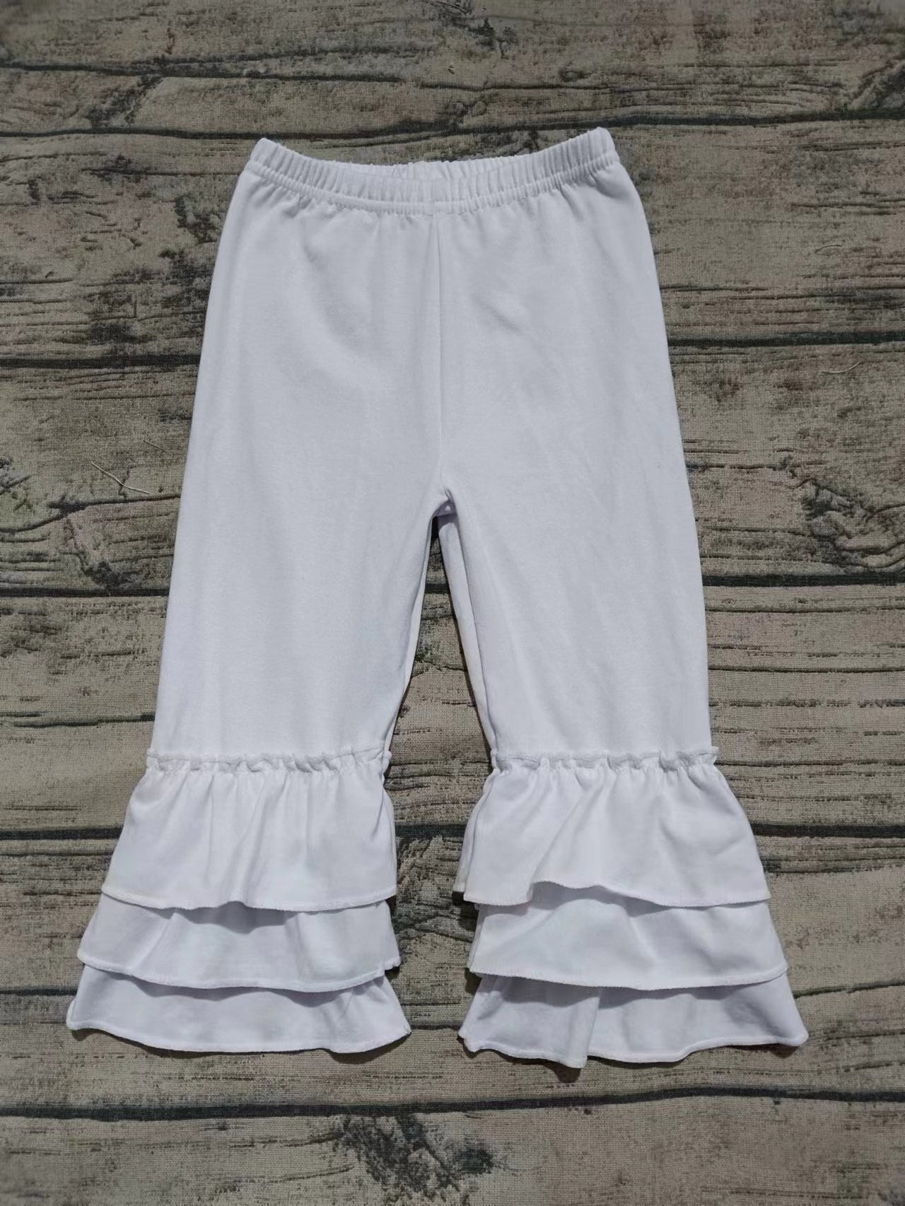Baby Girl White Cotton Ruffle Pants ( Moq 5 )