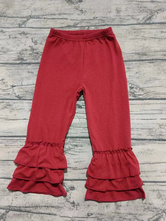 Baby Girl Red Cotton Ruffle Pants ( Moq 5 )