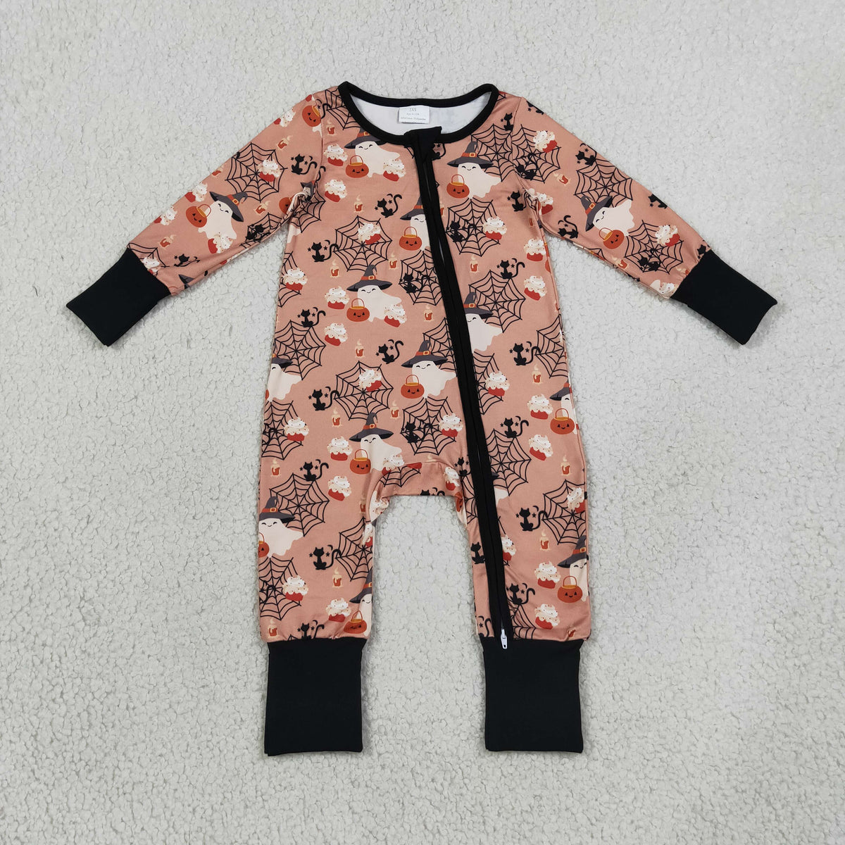 Baby Boys Infant Ghosts Halloween Zipper Footie Sleeper Romper Clothes RTS
