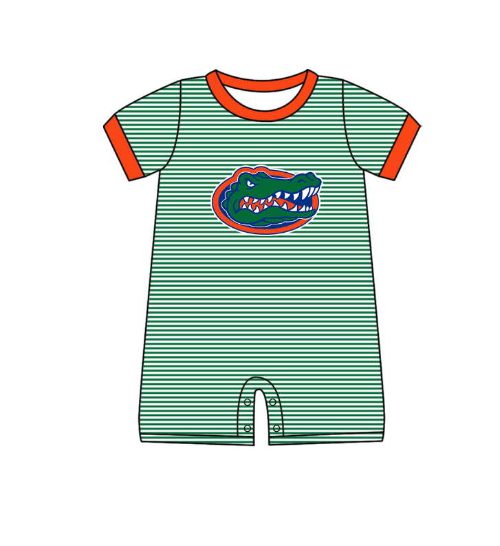 ( Moq 5 Each Style ) Baby Boys Girls Kids Green Stripes Team Sibling Rompers Sets