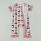 Baby Girl Short Sleeves Bows Western Ruffle Zipper Romper RTS