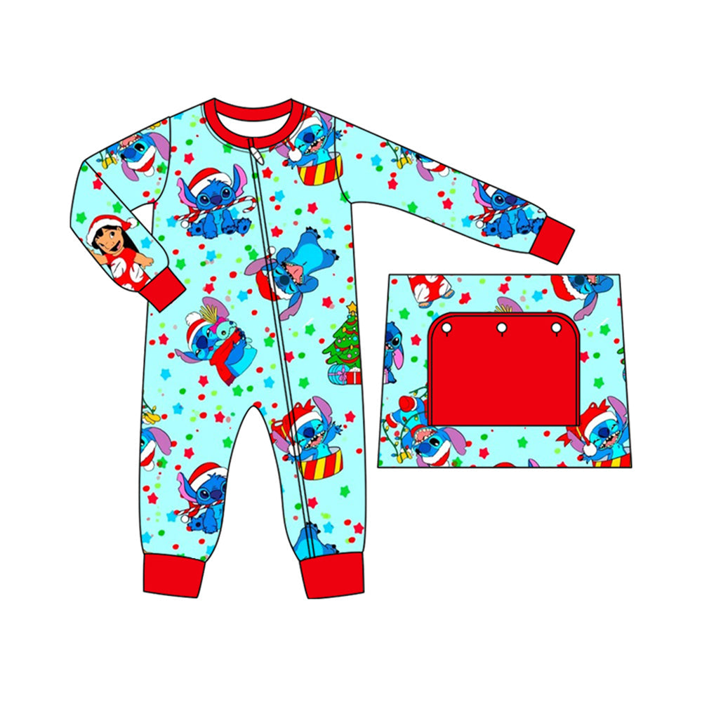 Baby Boy Cartoon Animal Christmas Sleeper Zipper Romper