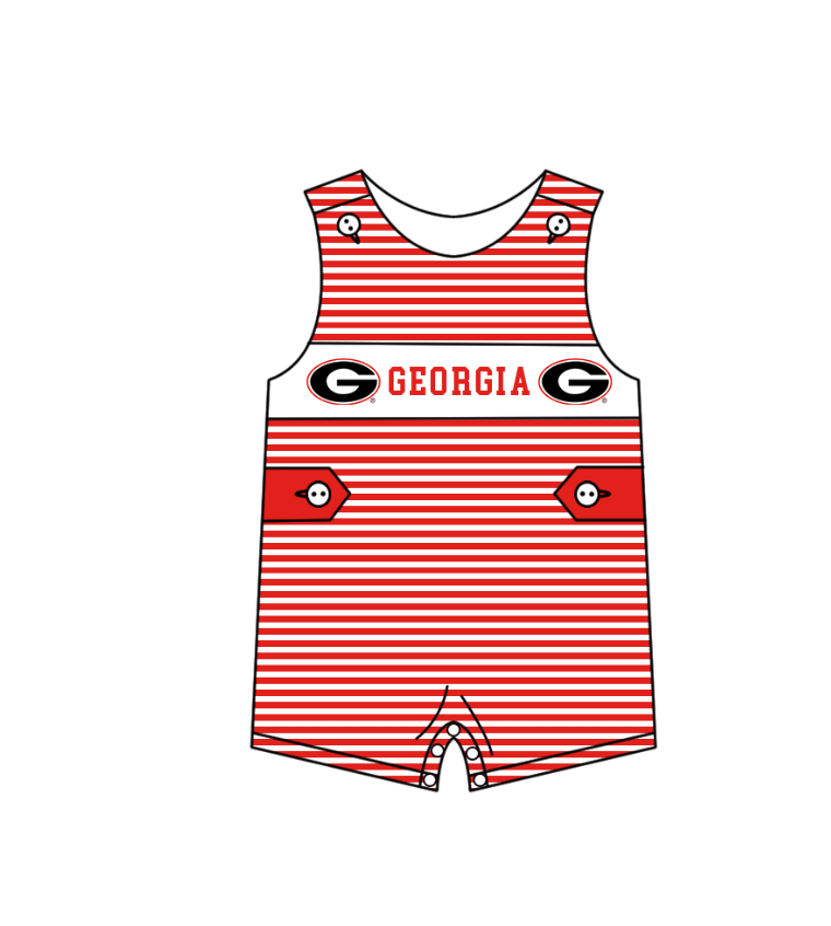 ( Moq 5 ) Baby Boys Kids Sleeveless Red Stripes Team Summer Romper