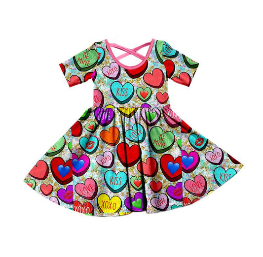 Moq 3 Pre-order GSD0630 Baby Girl Valentine's Day Hearts Dress