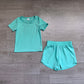 Baby Girls Kids Short Sleeves Shirt Skirt Shorts Yoga Active Set Clothes RTS